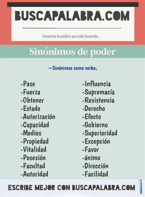 sinonimo de poder|poderes sinonimos.